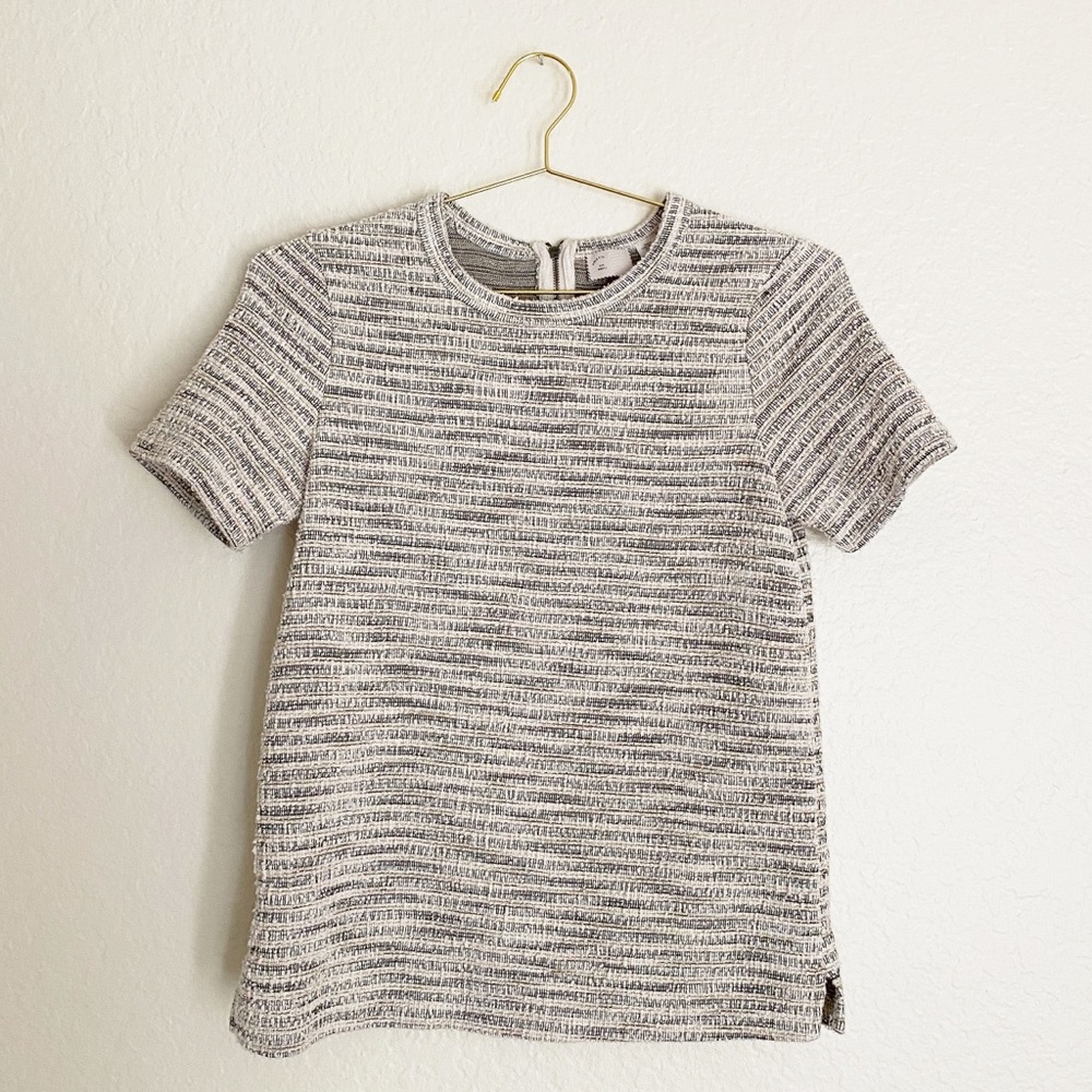ANTHROPOLOGIE Textured Stripe Blouse Size Small